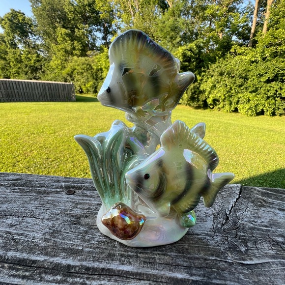 Vintage lusterware double Angel fish figurine - Picture 1 of 5